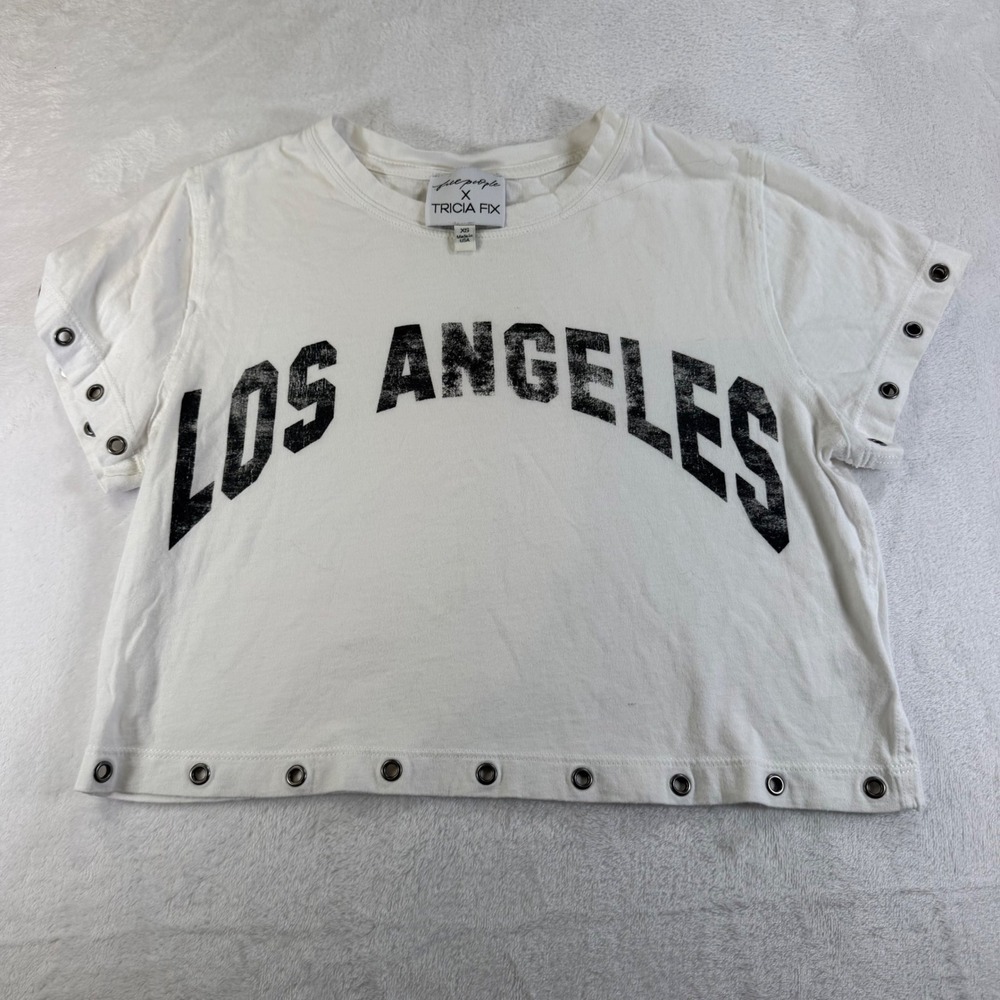 Free People x Tricia Fix Los Angeles Grommet Crop Top White XS